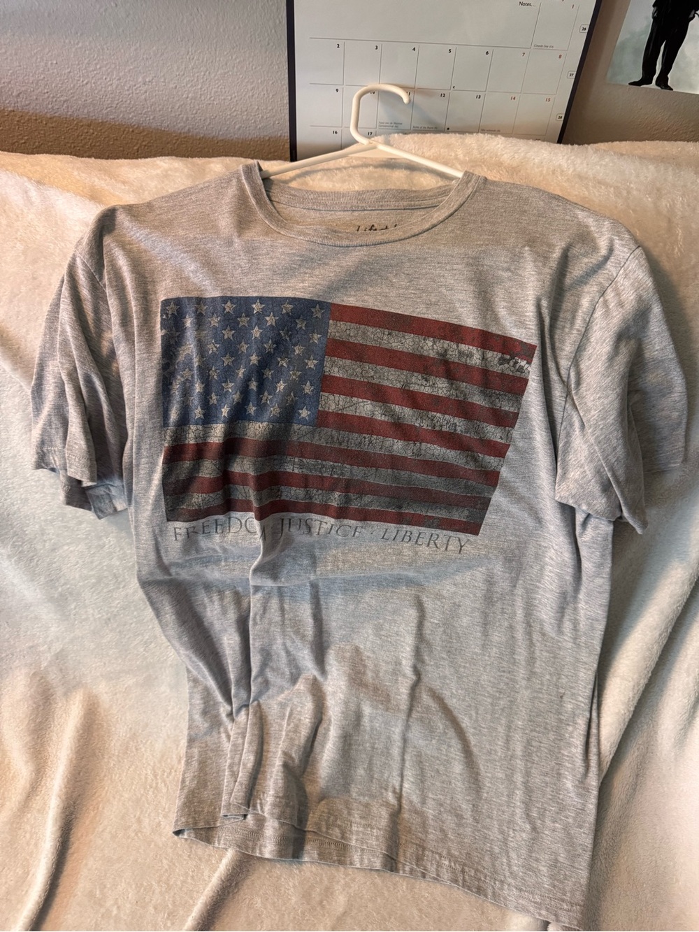 Heather Gray Men's American Flag Graphic Tee